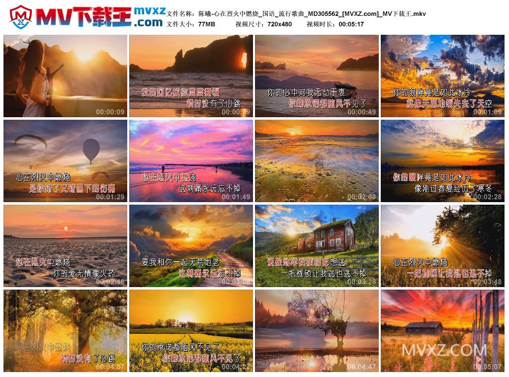 陈曦-心在烈火中燃烧_国语_流行歌曲_MD305562